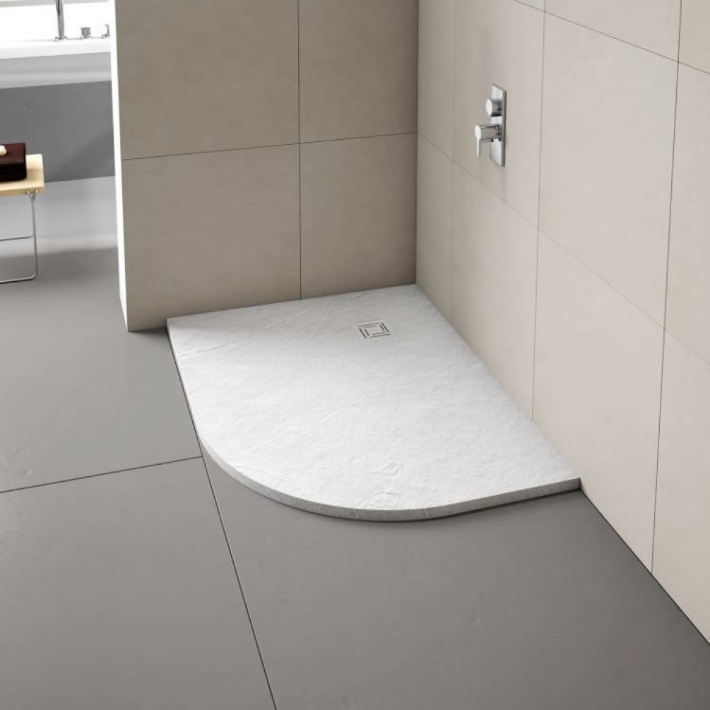 Merlyn Truestone White 1000 x 800mm Offset Quadrant Shower Tray