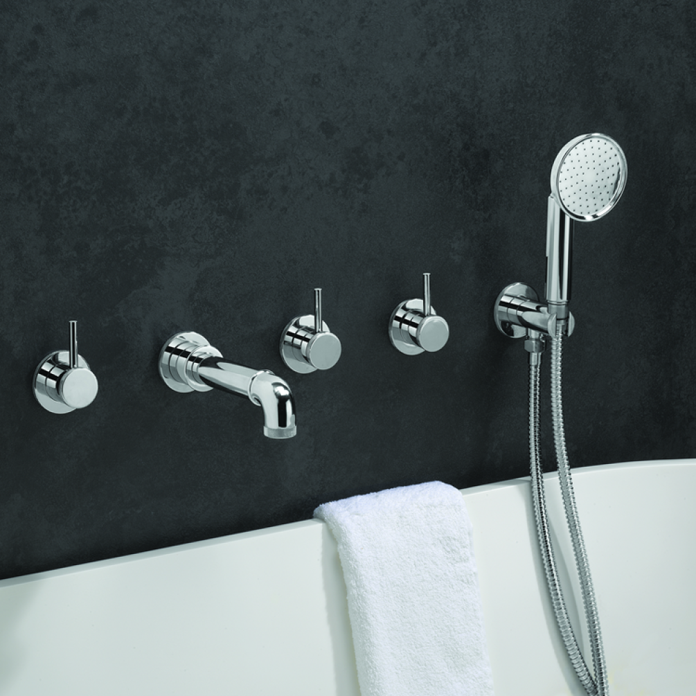 Photo of Crosswater MPRO Chrome 5 Tap Hole Bath Filler & Handset Lifestyle Image