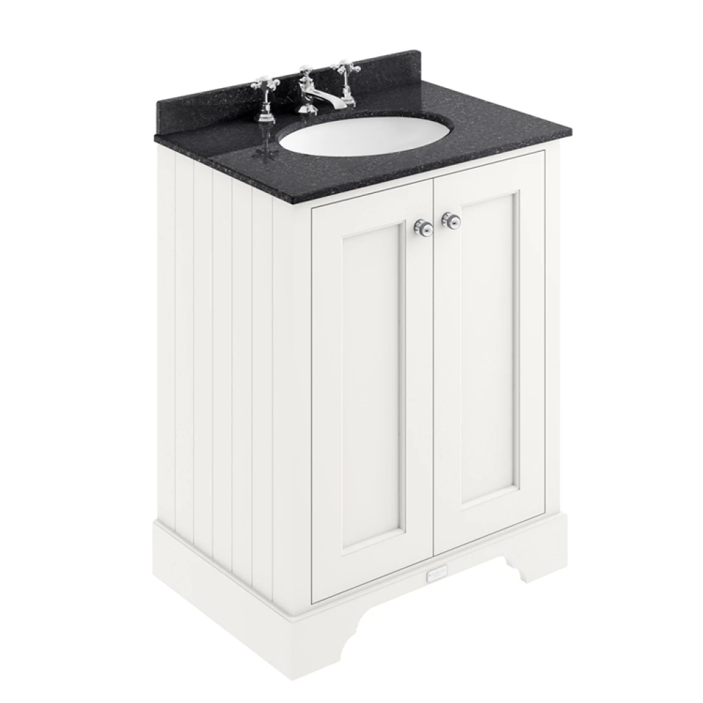 Photo of Bayswater Pointing White 600mm 2 Door Vanity Unit & Black Worktop