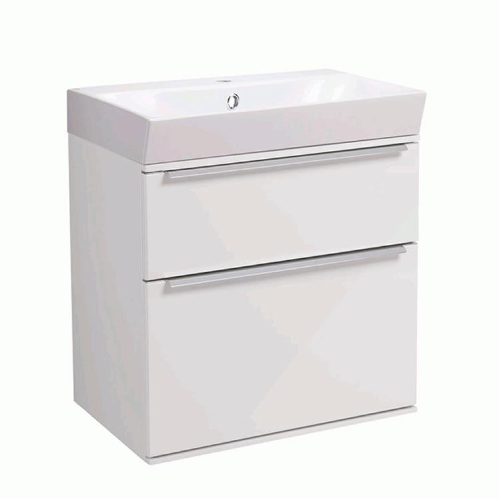 Roper Rhodes Scheme 500mm Gloss White Wall Mounted Vanity Unit and Basin - Image 1
