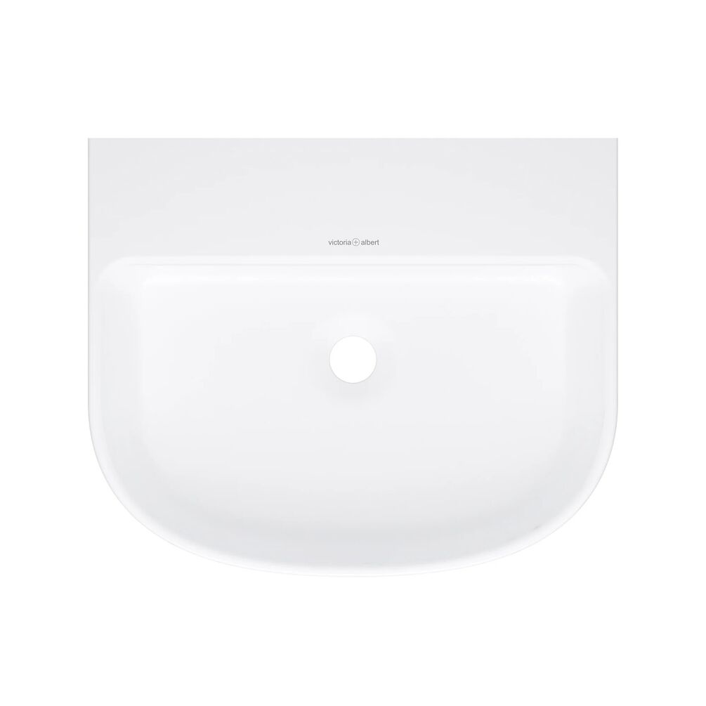 Product cut out image of the Victoria + Albert Lussari 500mm Matt White Back to Wall Countertop Basin No Tap Hole
