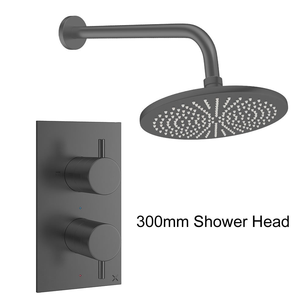 Cutout image of Crosswater Design Slate Single Outlet Rainfall Shower Set 300mm head