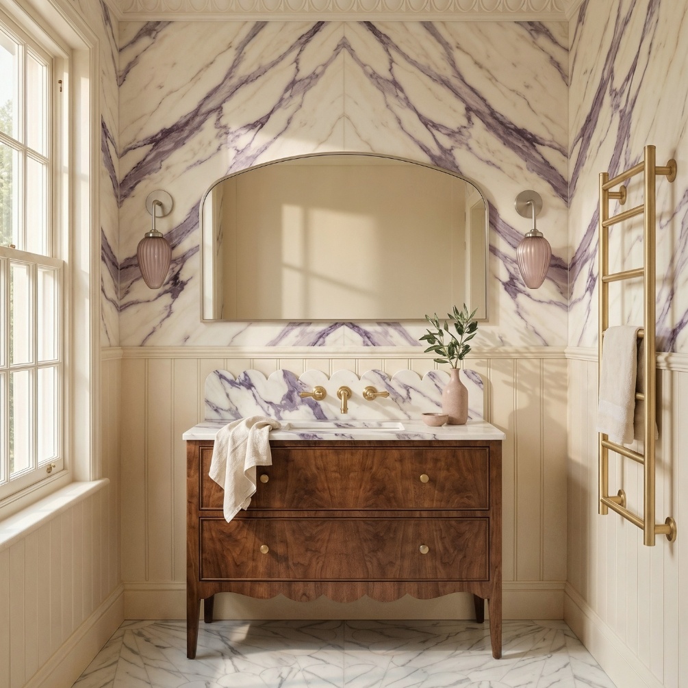 Origins Living Delphine Overmantel Arch Brushed Nickel Mirror Lifestyle Image