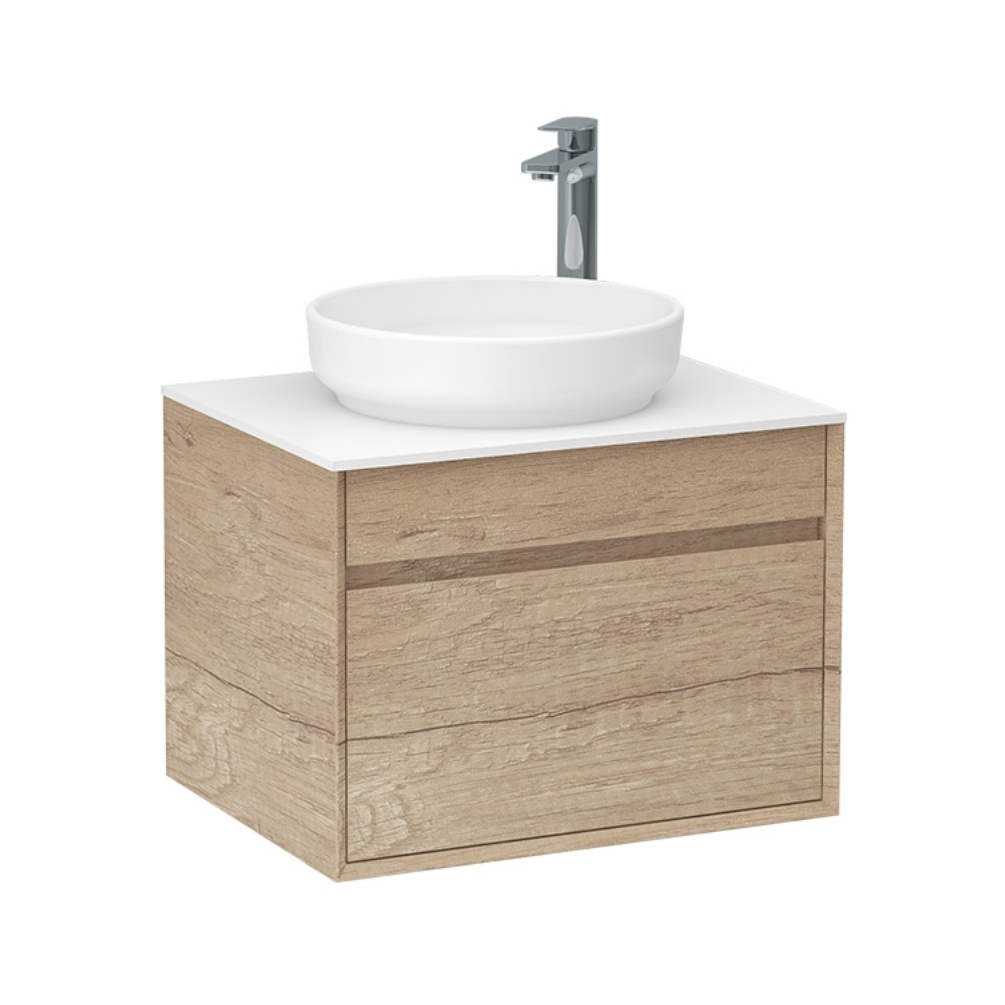Imex Alma Natural Oak Vanity Unit with Countertop Basin Cut Out