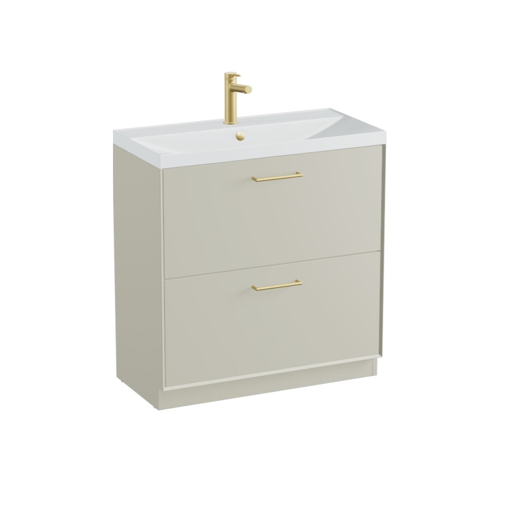 Vado Safari Smooth 800mm Cashmere Floor Mounted Vanity Unit & Mineral Basin