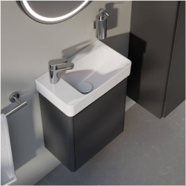 Lifestyle image of Laufen Base 2.0 Traffic Grey 450mm Wall-Hung Vanity Unit & Basin