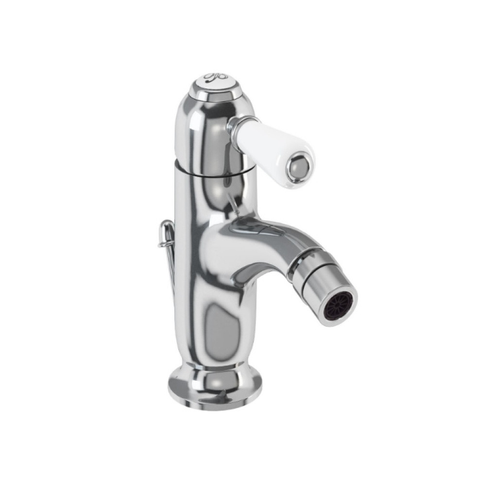 Product Cut out image of the Burlington Chelsea Curved Bidet Mixer with Pop Up Waste