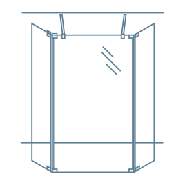 iconography image of a wetroom shower screen enclosure