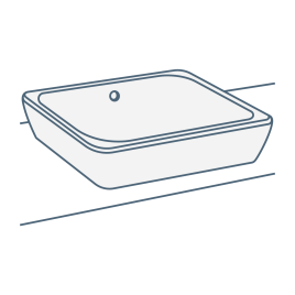 iconography image of a square counter top basin/bathroom vessel sink