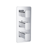 Photo of JTP Hix Chrome Twin Outlet Portrait Thermostatic Shower Valve Cutout