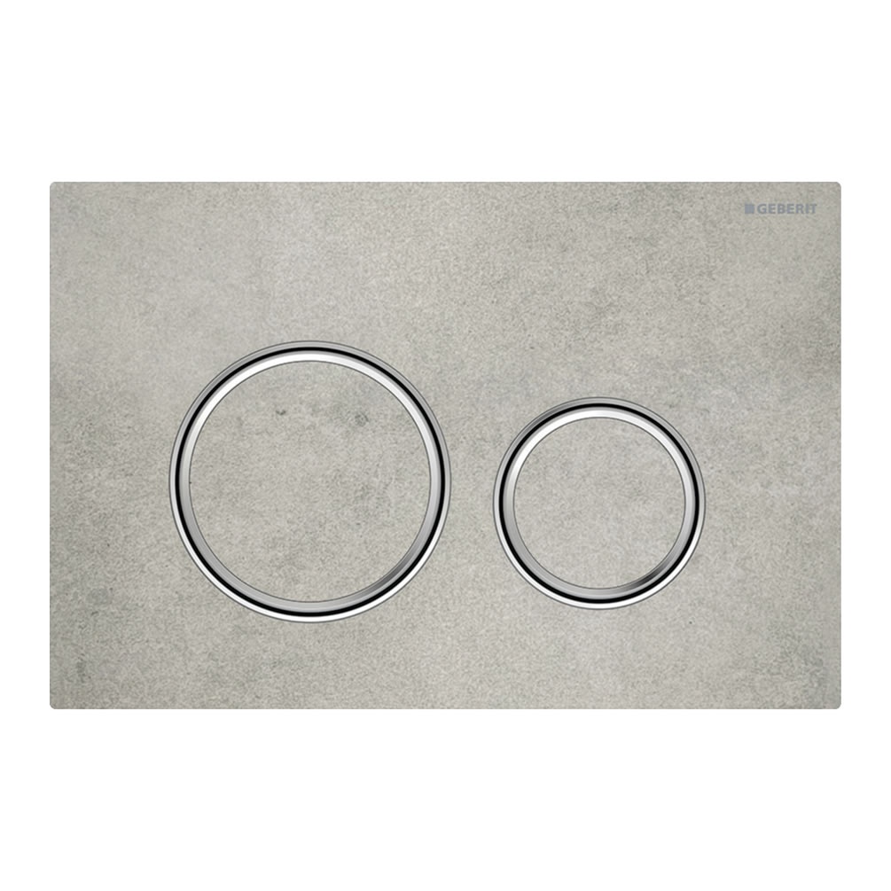 Cutout image of Geberit Sigma50 Round Concrete Ceramic Dual Flush Plate