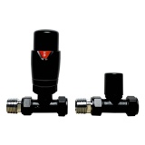 Cutout image of Radox Black Thermostatic Straight Valves