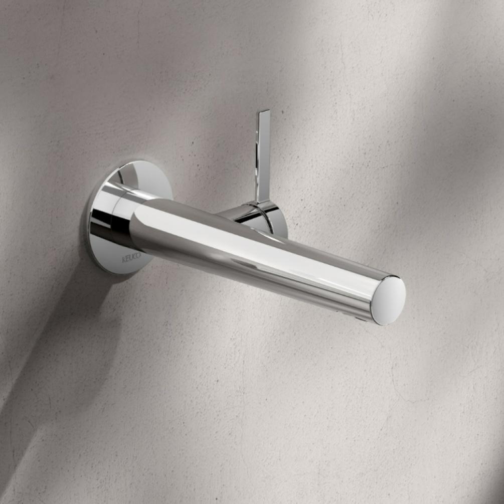 Close up product image of Keuco IXMO Solo Round Wall Mounted Single Lever Basin Mixer 59516 010101/59516 370101/59516 012101/59516 372101