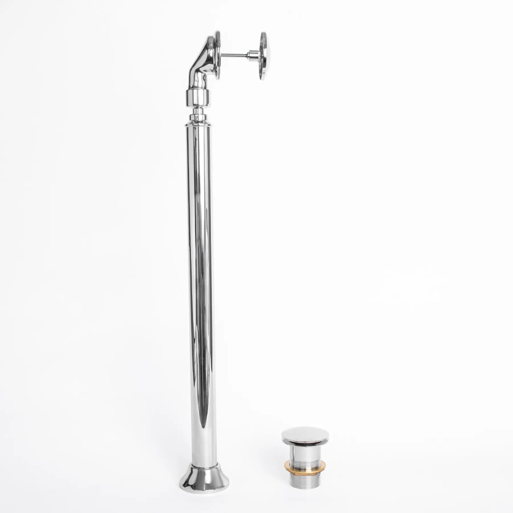 BC Designs Chrome Floor Mounted Click Clack Bath Waste Cut Out