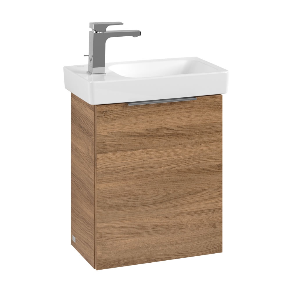 Cutout image of Villeroy & Boch Architectura Kansas Oak 480mm Wall-Hung Vanity Unit & Basin