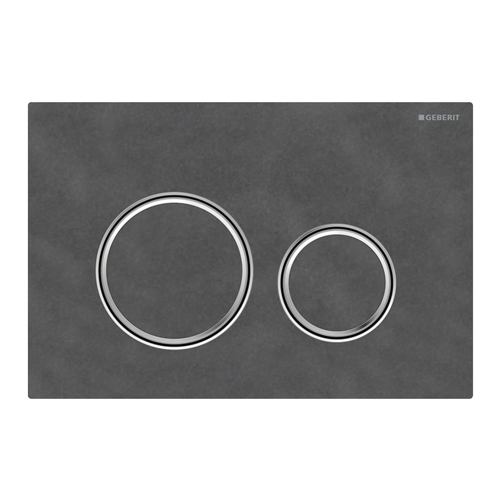 Cutout image of Geberit Sigma50 Round Mustang Slate Dual Flush Plate