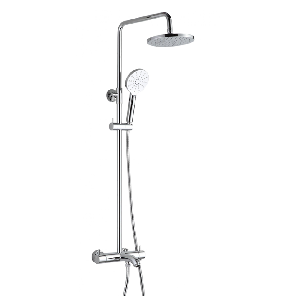 Photo of JTP Florence Chrome Adjustable Overhead Shower with Handset & Bath Spout Cutout