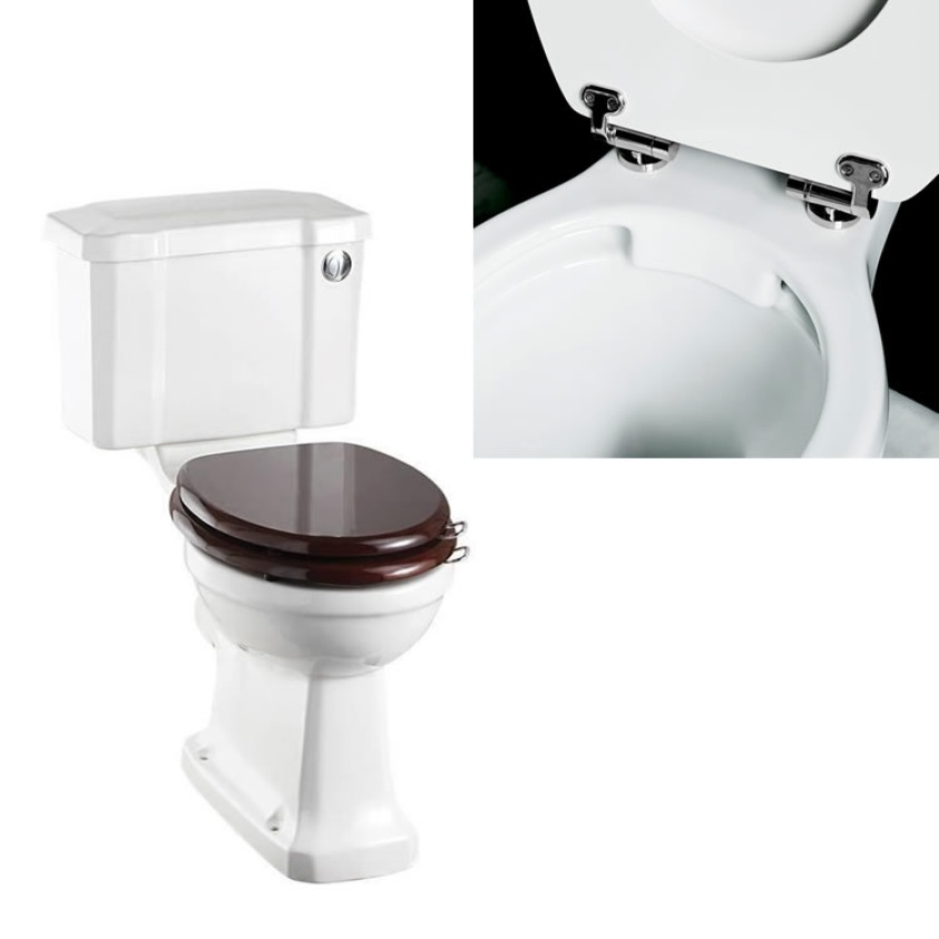 Burlington Rimless Close Coupled Toilet Push Button Sanctuary