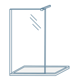Iconography image of a walk in shower screen
