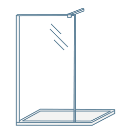 Iconography image of a walk in shower screen