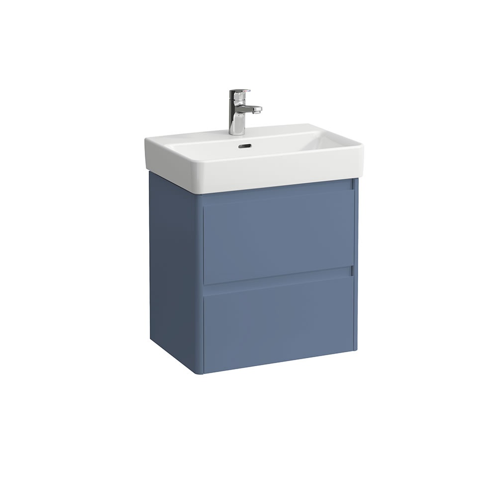 Cutout image of Laufen Base 2.0 Pigeon Blue 550mm Wall-Hung Vanity Unit & Basin