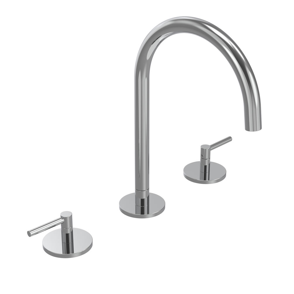 Tavistock Cohort Lever Chrome 3 Tap Hole Basin Mixer Tap & Click Waste