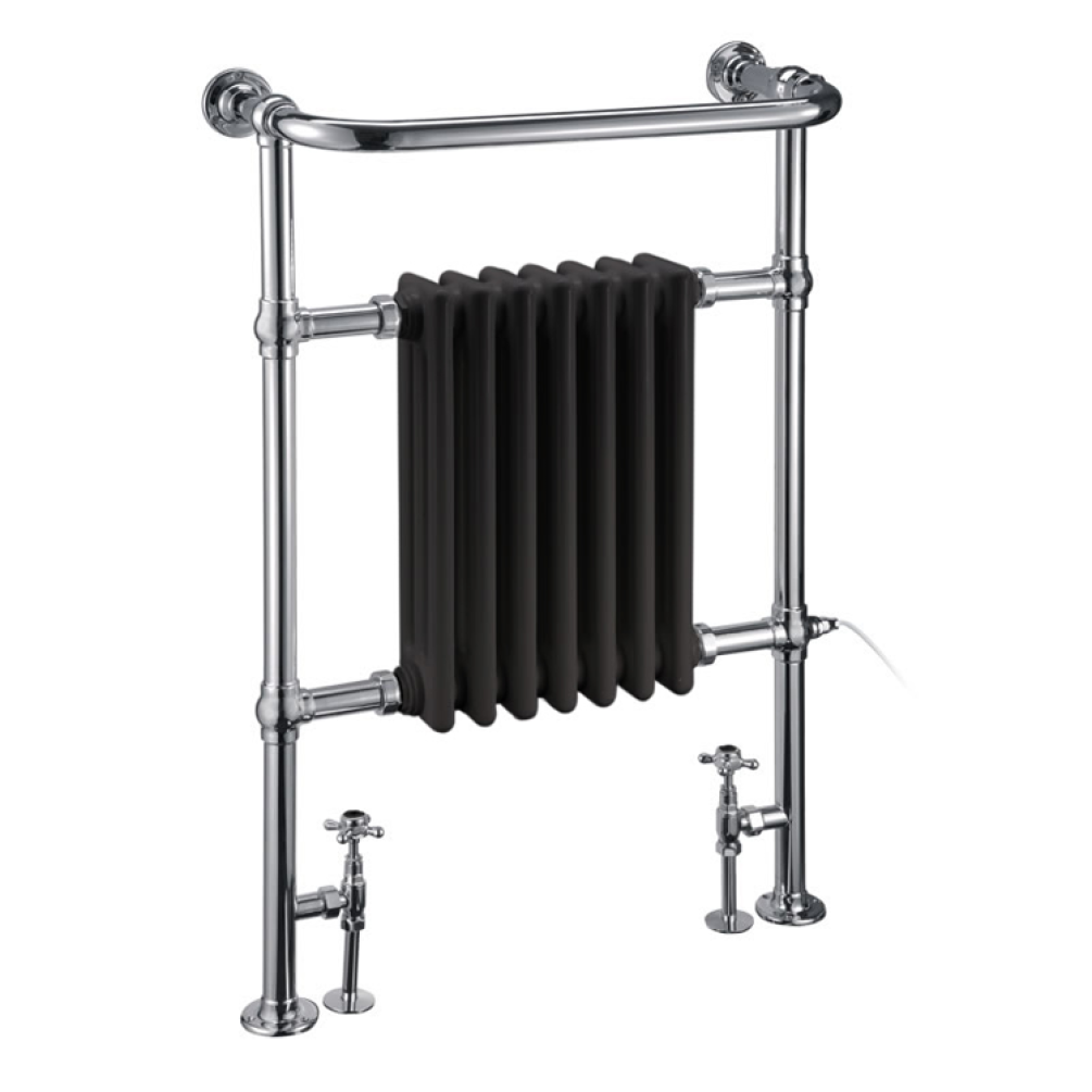 Prduct Cut out image of the Burlington Trafalgar Black Towel Radiator