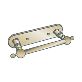iconography image of a gold coloured finished bathroom accessory