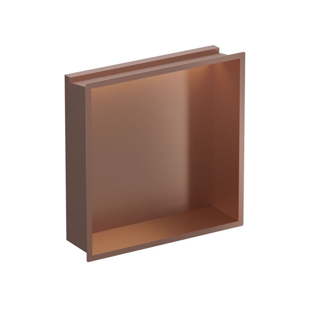 Cutout image of Crosswater Brushed Bronze 305mm Shallow LED Shower Niche