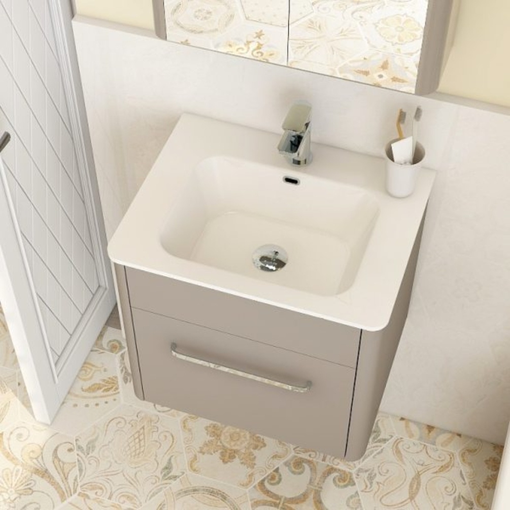 Imex Suburb Matt Ash Drawer Wall Hung Vanity Unit Lifestyle 1