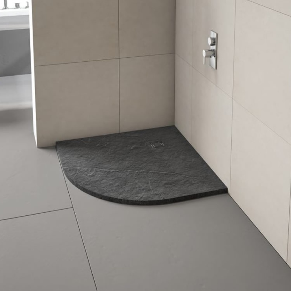 Merlyn Truestone Fossil Grey 900 x 900mm Quadrant Shower Tray