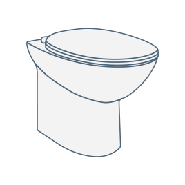 iconography image of a round or curved edge, rounded toilet