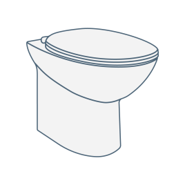 iconography image of a round or curved edge, rounded toilet