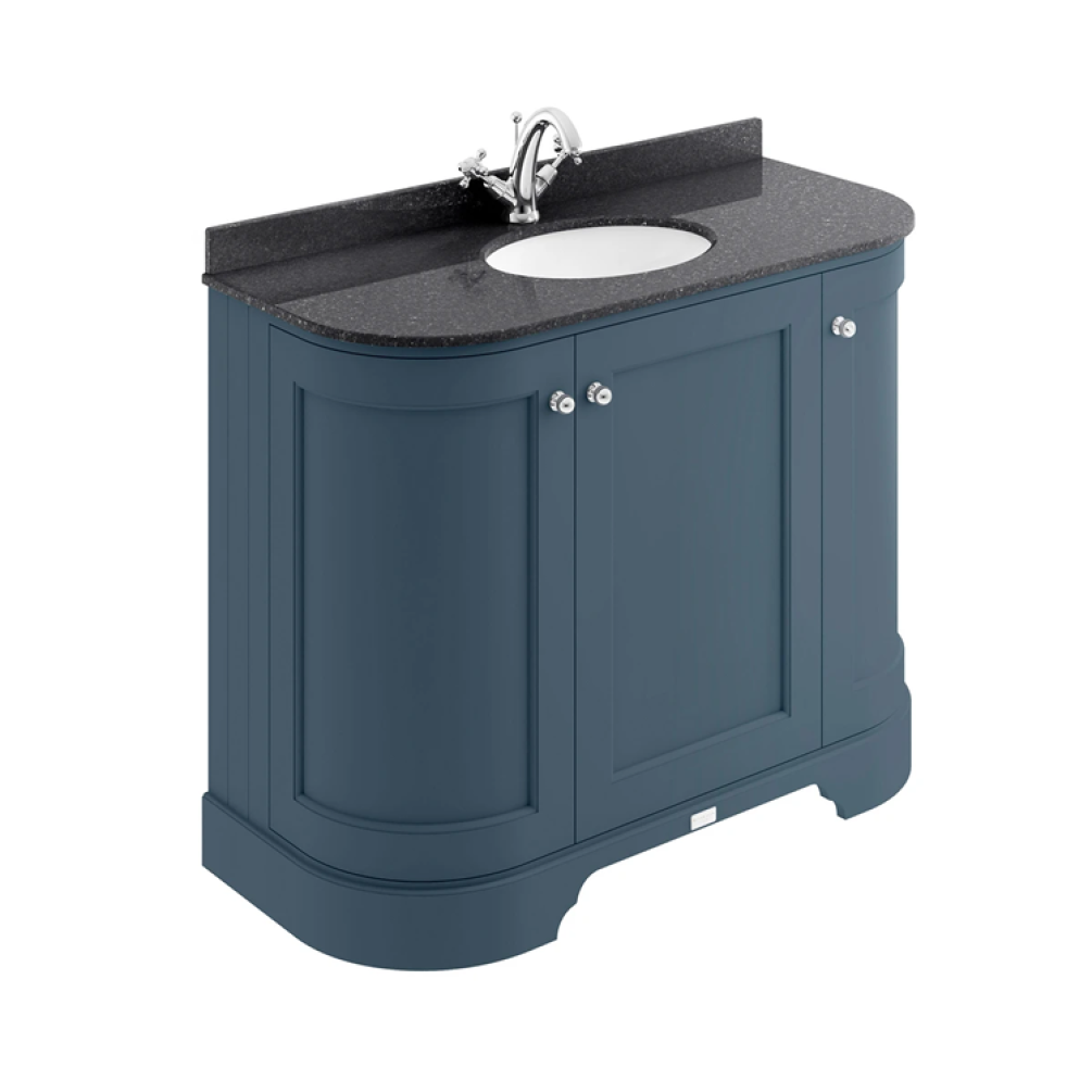 Photo of Bayswater Stiffkey Blue 1000mm 3 Door Curved Unit & Worktop