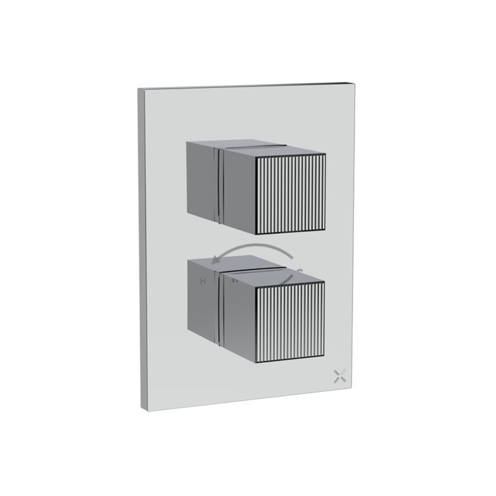 Crosswater Limit Chrome Crossbox 1 Outlet 2 Handle Shower Valve