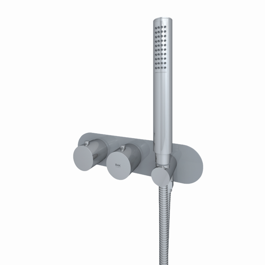 Photo of RAK Feeling Round Dual Shower Valve and Kit in Grey