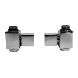 Product cut out image of The Sussex Range by JIS Chrome Square Dual Fuel Valves Satin on Polished - Valves only VWSQDF-P/VWSQDF-P