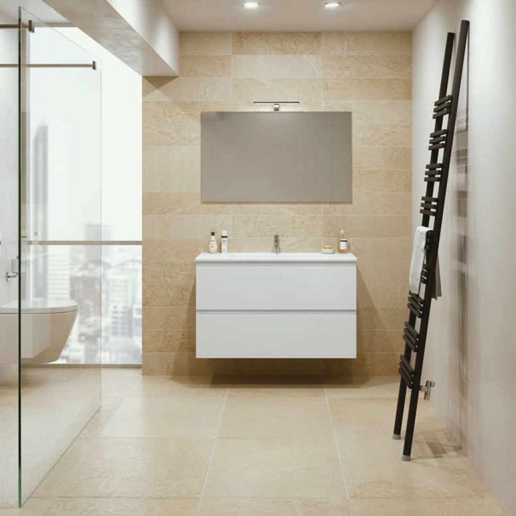 Rak Joy 1010mm Pure White Wall Hung Unit & Basin - Image 1