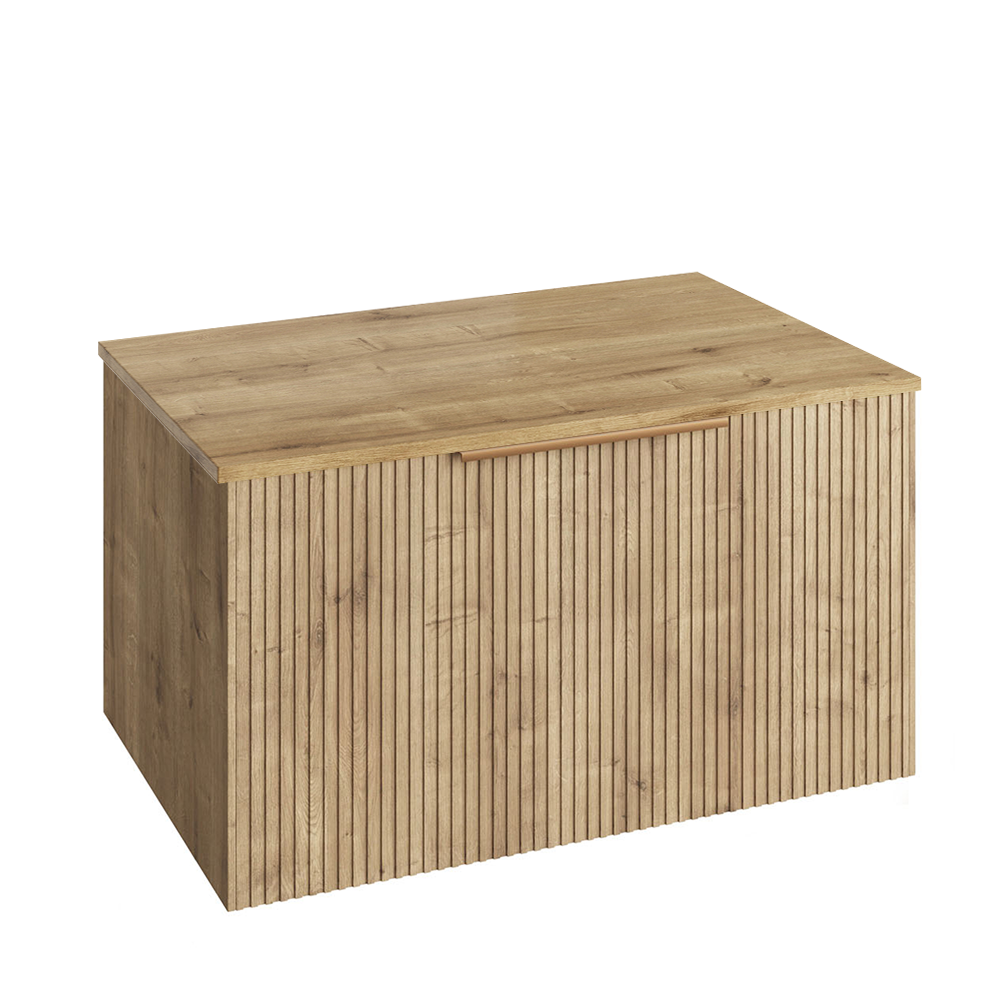 Abacus Concept Sit On Halifax Oak 800mm Vanity Unit - Oak Countertop