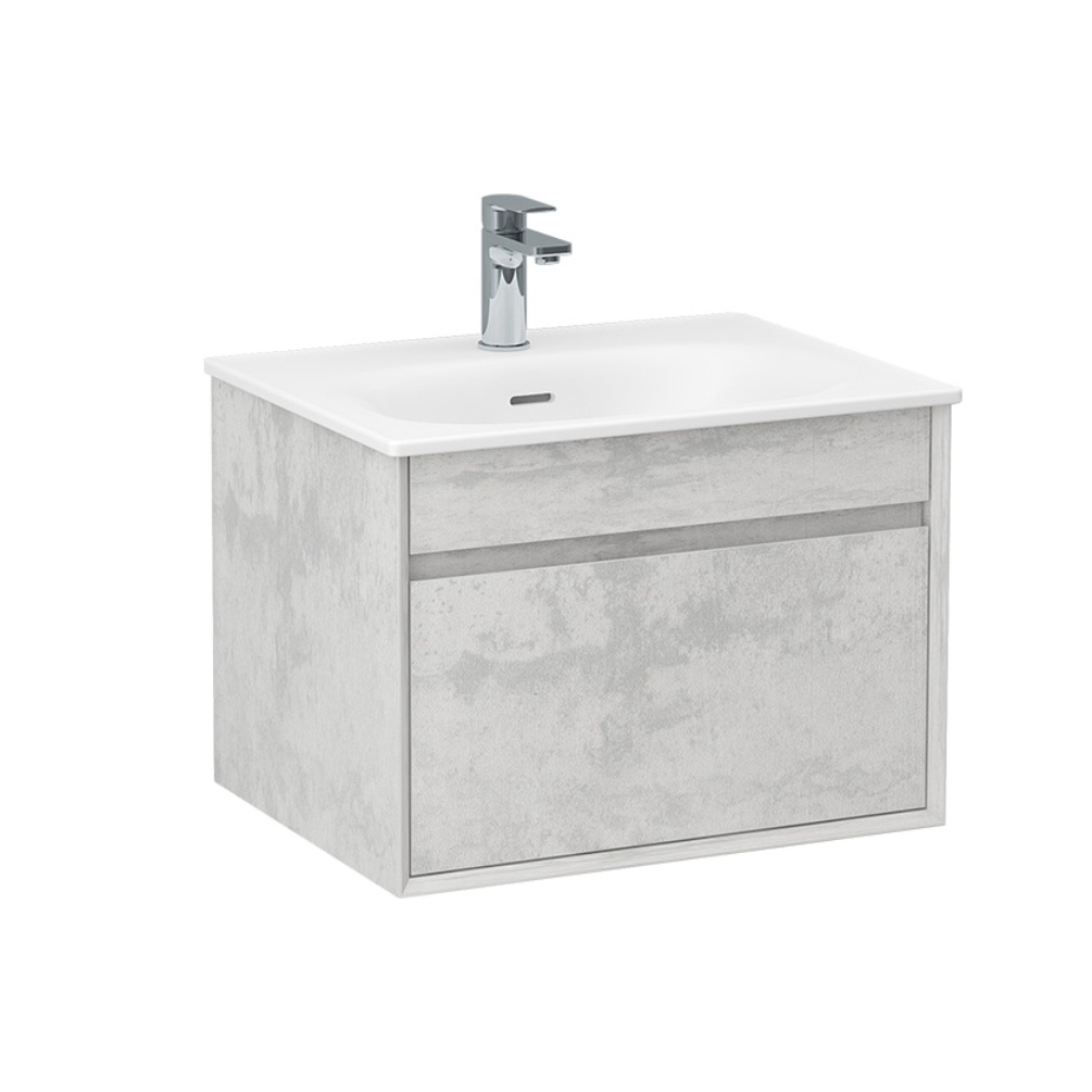 Imex Alma Natural Stone 600mm Wall Mounted Single Drawer Vanity Unit