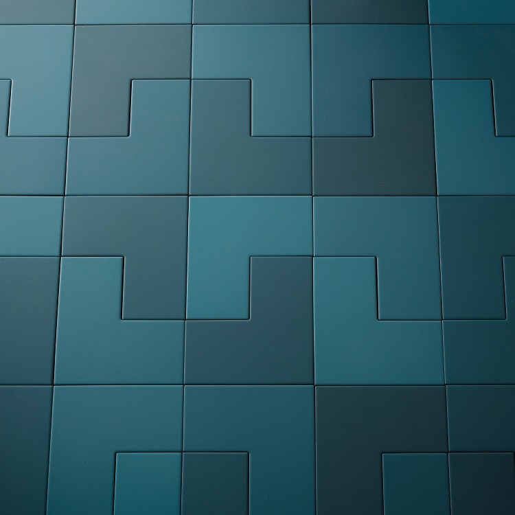 Ca' Pietra Abstract Teal Porcelain Tiles Sanctuary Bathrooms