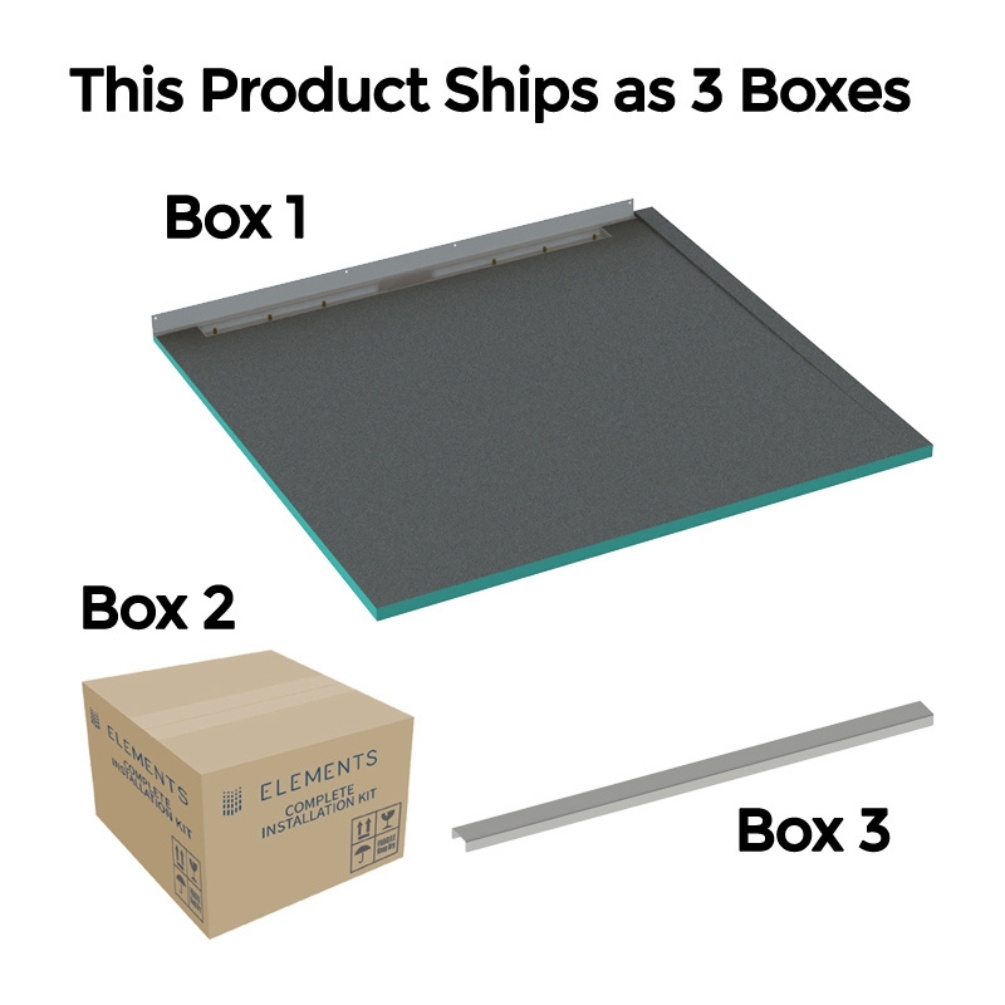 Product cut out image of the Abacus Elements 1250mm x 1200mm Infinity Wetroom Former Kit