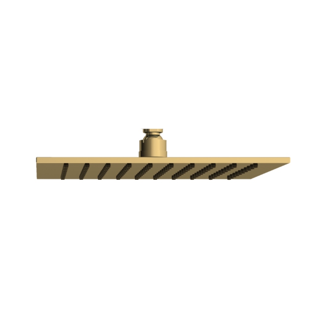 Product cut out image of the Abacus Emotion Brushed Brass Square Fixed Shower Head TBTS-414-5225
