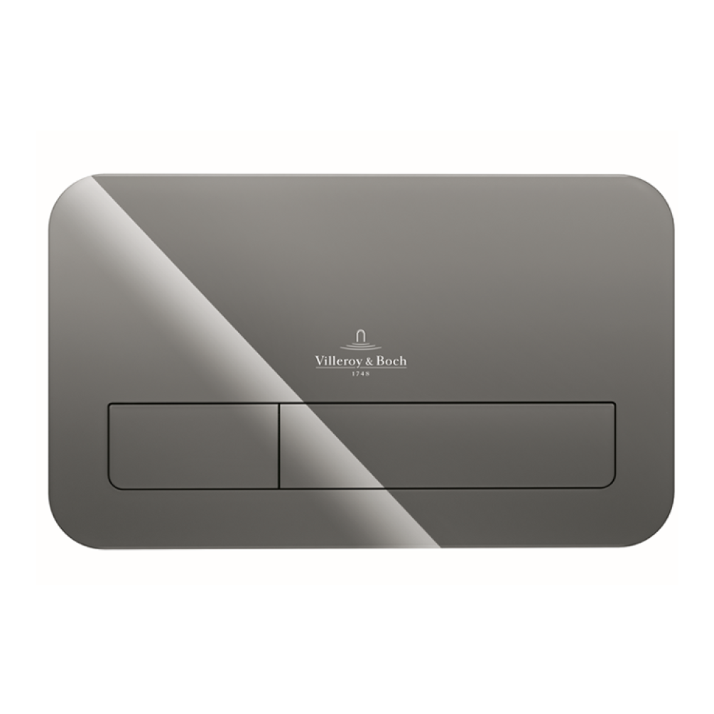 Photo of Villeroy and Boch Viconnect M200 Glass Gloss Grey Dual Flush Plate Cutout