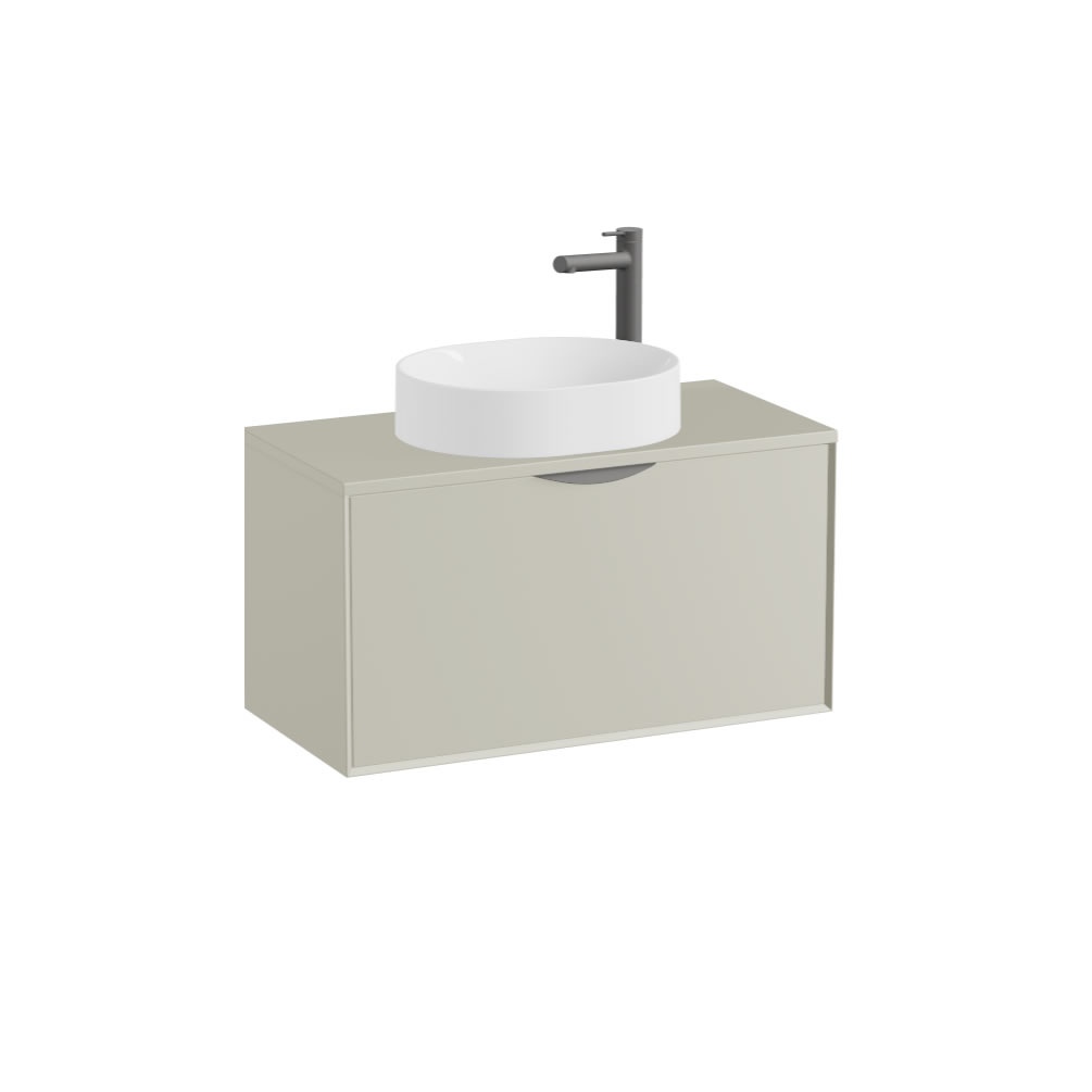 Vado Safari Smooth 800mm Cashmere Wall Hung Vanity Unit & Worktop