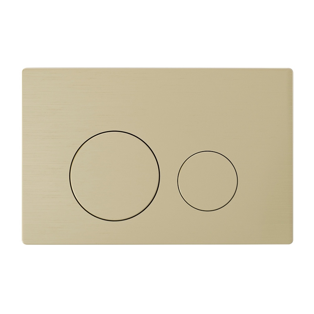 Imex Brushed Brass Round Button Mechanical Dual Flush Plate