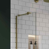 Close up image of the Abacus Brushed Brass In Line Bracing Bar