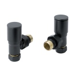 JTP Matt Black Angled Radiator Valves