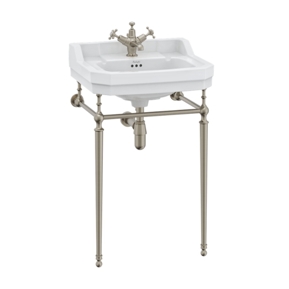 Product Cut out image of the Burlington Edwardian 560mm Basin & Nickel Washstand