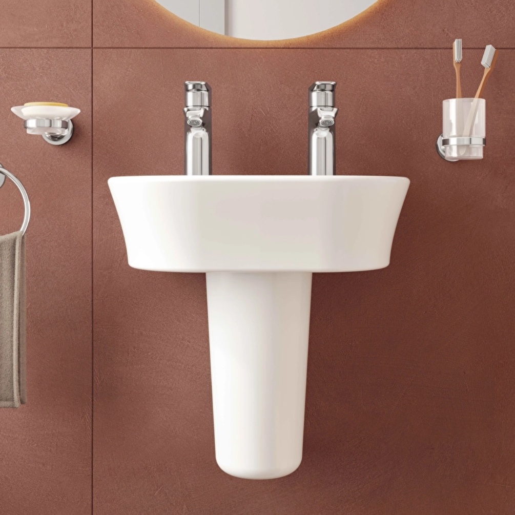 VitrA S20 450mm Cloakroom Washbasin with Pedestal